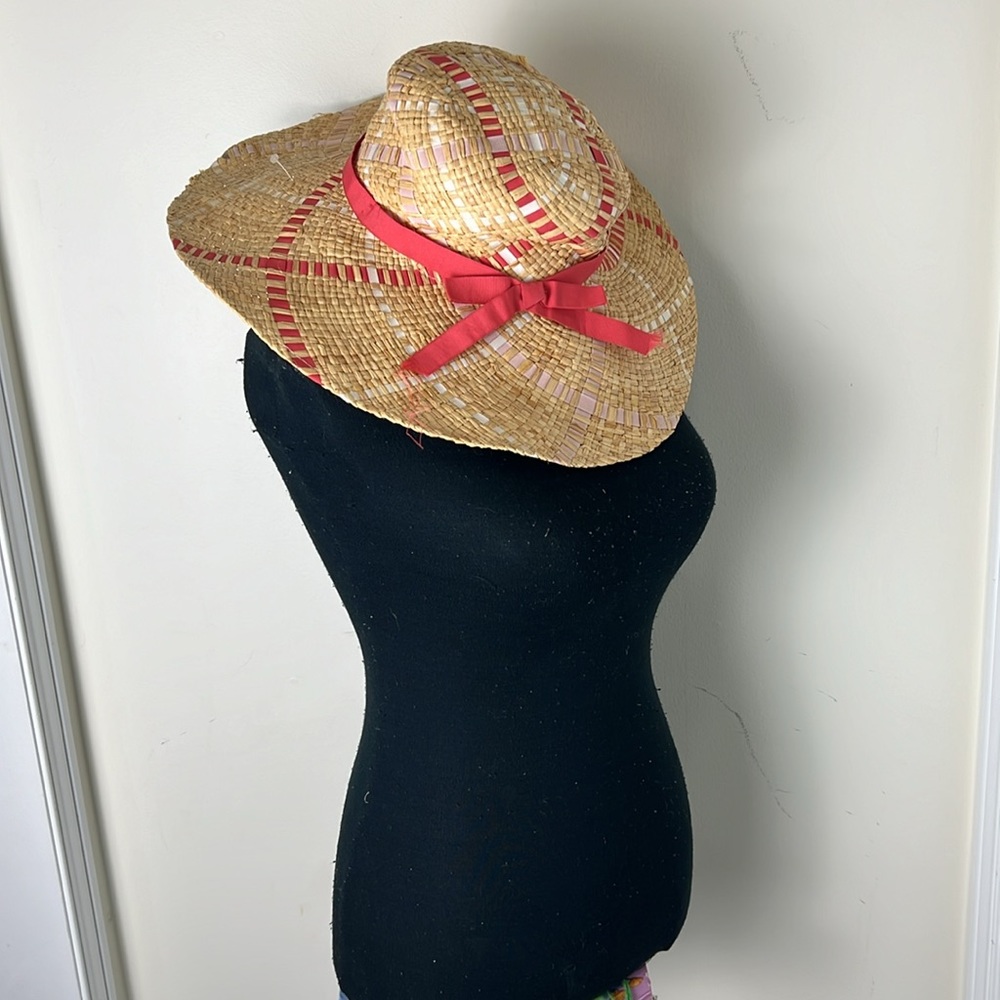 Jessica Boho Wide Brim Slightly Floppy Raffia Straw Hat  Size OS